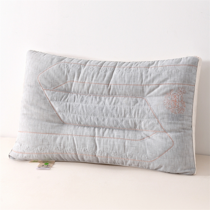 仁宇枕业 2025新款新品轻氧棉麻五味子定型枕头枕芯 轻氧棉麻五味子枕-灰色