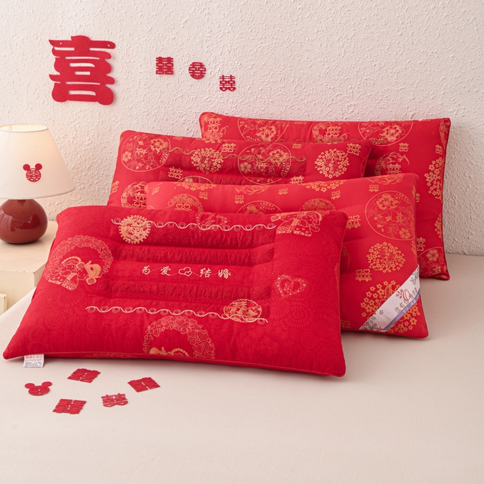 仁宇枕业 2025新款新品结婚喜庆婚庆大红定型枕头枕芯 组合图
