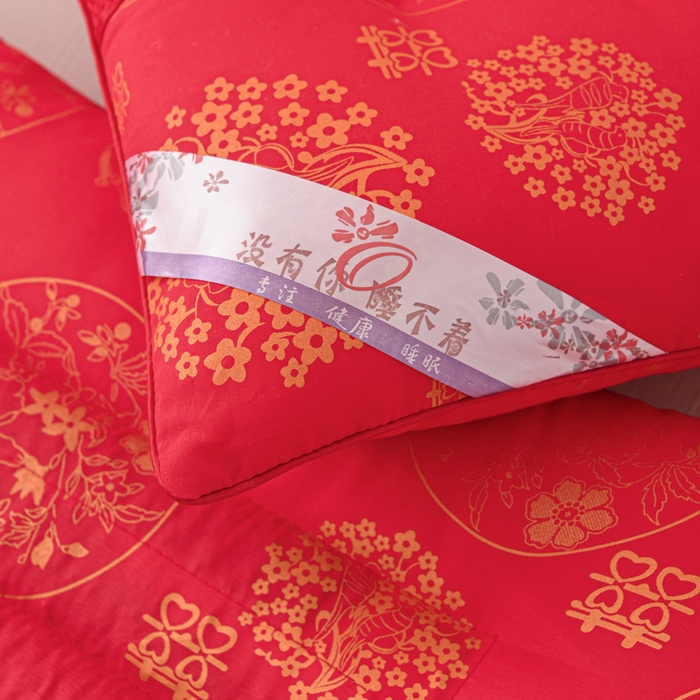 91家纺网 家纺一手货源 找家纺 仁宇枕业 2025新款新品结婚喜庆婚庆大红定型枕头枕芯 大红婚庆定型系列-婚庆磁石枕