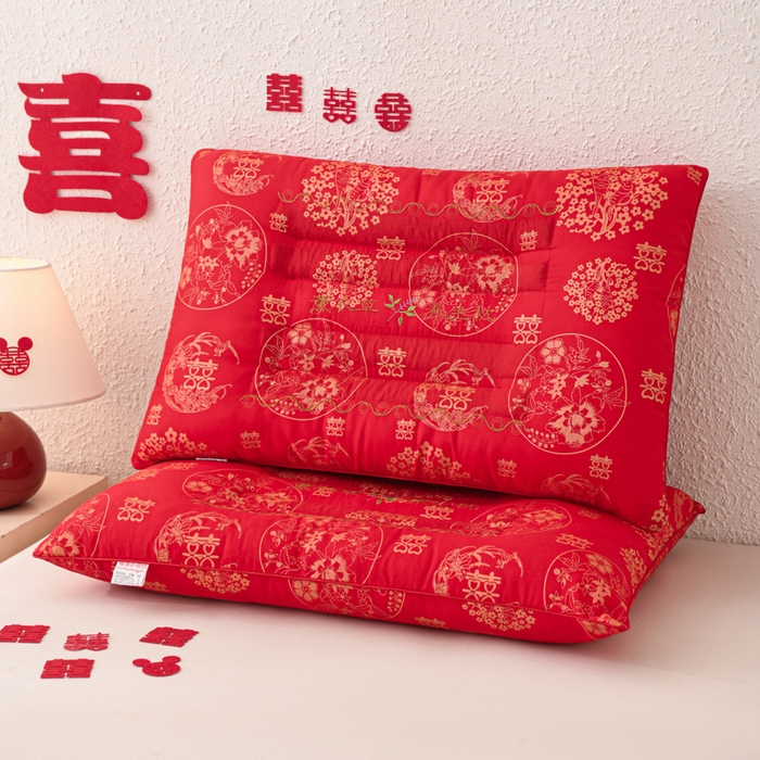 仁宇枕业 2025新款新品结婚喜庆婚庆大红定型枕头枕芯 大红婚庆定型系列-薰衣草养生枕