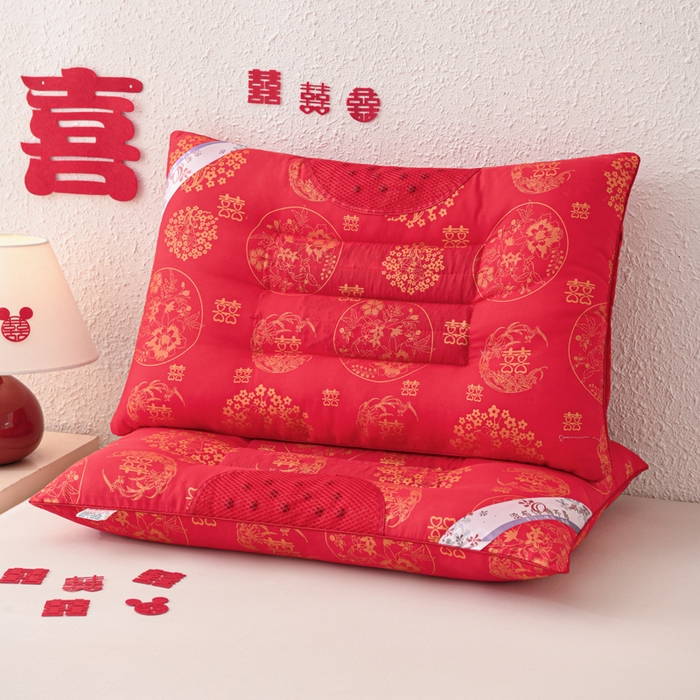 仁宇枕业 2025新款新品结婚喜庆婚庆大红定型枕头枕芯 大红婚庆定型系列-婚庆磁石枕