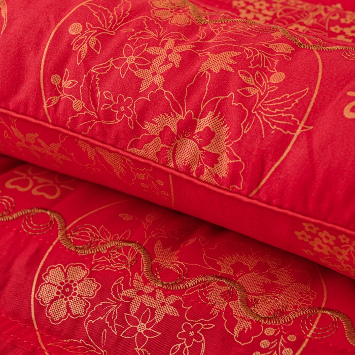 91家纺网 家纺一手货源 找家纺 仁宇枕业 2025新款新品结婚喜庆婚庆大红定型枕头枕芯 大红婚庆定型系列-决明子明目枕