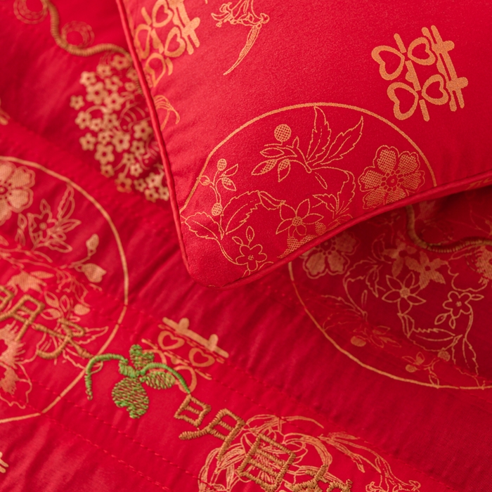 91家纺网 家纺一手货源 找家纺 仁宇枕业 2025新款新品结婚喜庆婚庆大红定型枕头枕芯 大红婚庆定型系列-决明子明目枕