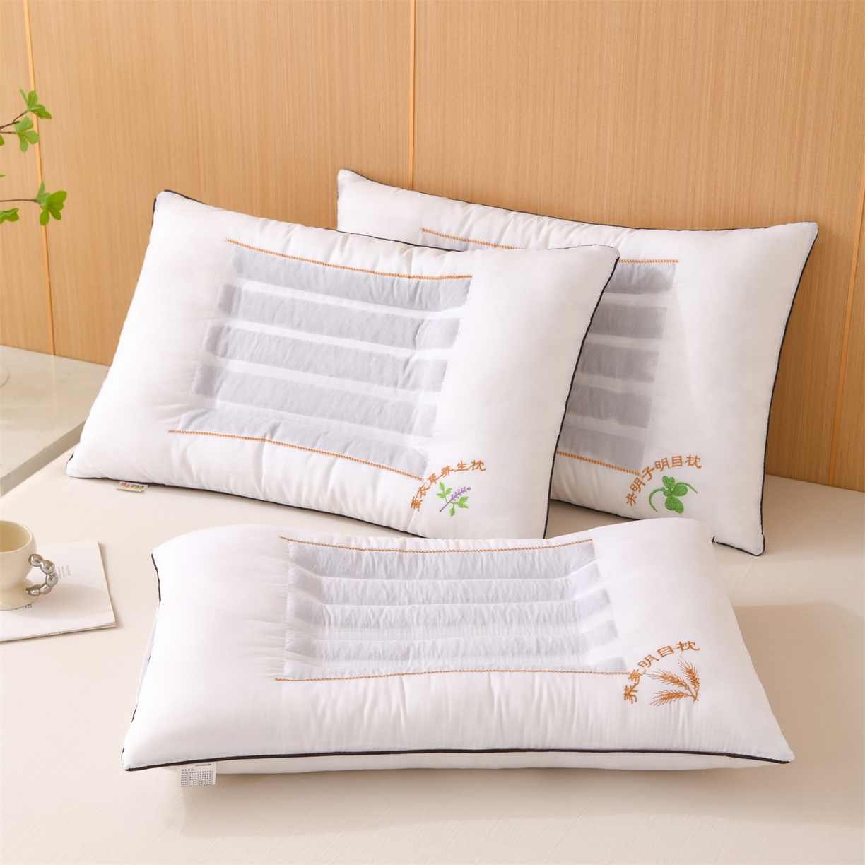 91家纺网 家纺一手货源 找家纺 仁宇枕业 2025新款新品花草枕头决明子荞麦薰衣草枕头枕芯 花草三线-组合图