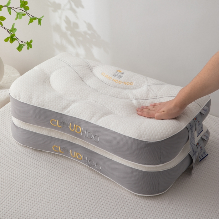 91家纺网 家纺一手货源 找家纺 （总）仁宇枕业 2025新款新品超柔裸感触肤护颈助眠云朵呼吸颈养乳胶功能枕头枕芯