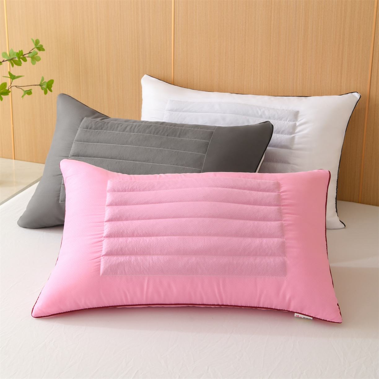 91家纺网 家纺一手货源 找家纺 （总）仁宇枕业 2025新款新品白色灰色粉色荞麦两用枕头枕芯
