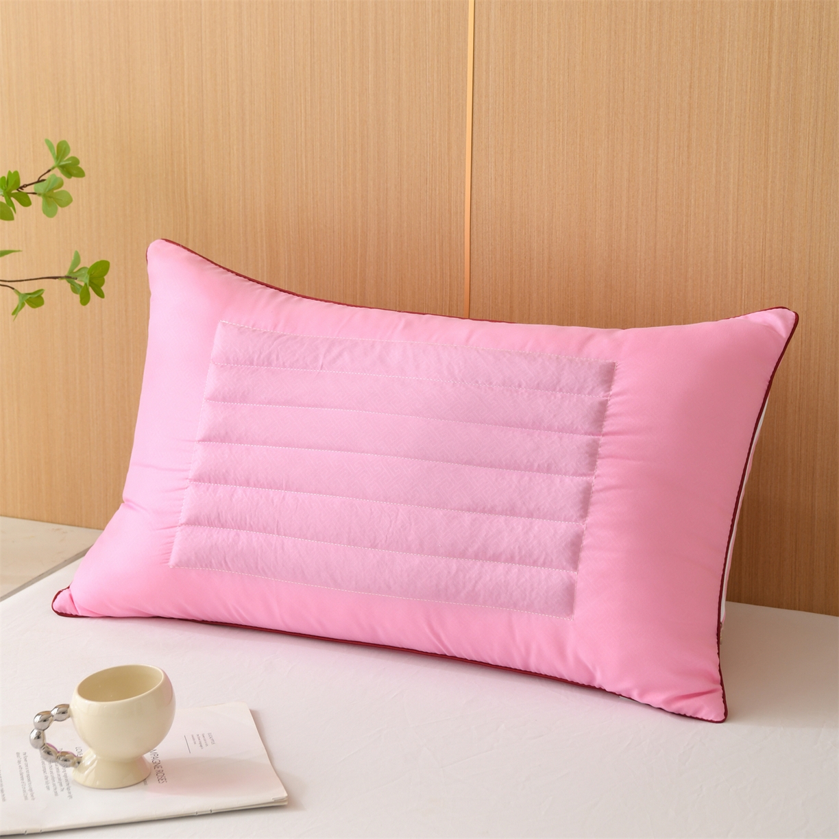 91家纺网 家纺一手货源 找家纺 （总）仁宇枕业 2025新款新品白色灰色粉色荞麦两用枕头枕芯