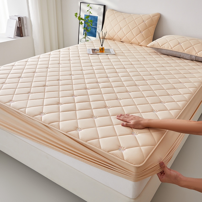 91家纺网 家纺一手货源 找家纺 （总）红淳家纺 2025新款全棉刺绣蝴蝶款防水床笠单品床笠床笠单件