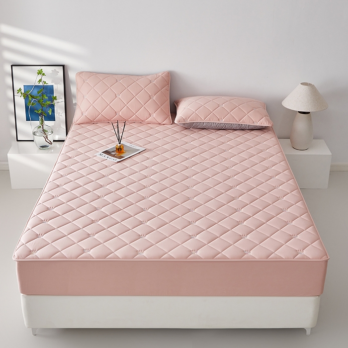 91家纺网 家纺一手货源 找家纺 红淳家纺 2025新款全棉刺绣蝴蝶款防水床笠单品床笠床笠单件 刺绣蝴蝶款-豆沙