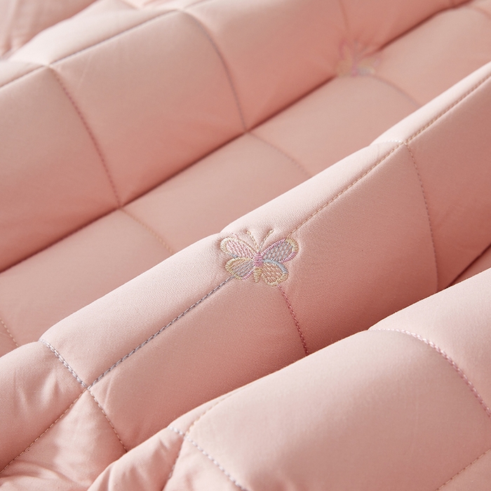 91家纺网 家纺一手货源 找家纺 红淳家纺 2025新款全棉刺绣蝴蝶款防水床笠单品床笠床笠单件 刺绣蝴蝶款-豆沙