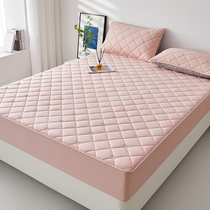 91家纺网 家纺一手货源 找家纺 红淳家纺 2025新款全棉刺绣蝴蝶款防水床笠单品床笠床笠单件 刺绣蝴蝶款-豆沙