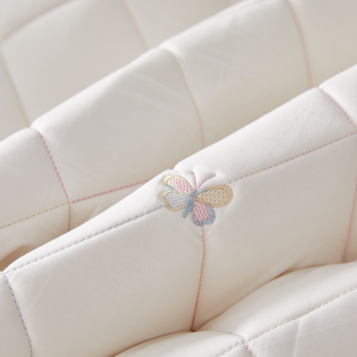 91家纺网 家纺一手货源 找家纺 红淳家纺 2025新款全棉刺绣蝴蝶款防水床笠单品床笠床笠单件 刺绣蝴蝶款-奶白