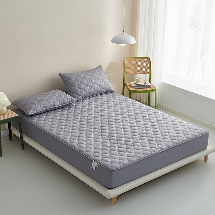 91家纺网 家纺一手货源 找家纺 红淳家纺 2025新款A类抗菌全棉夹棉轻奢款床笠单品床笠床笠单件 全棉轻奢-深灰