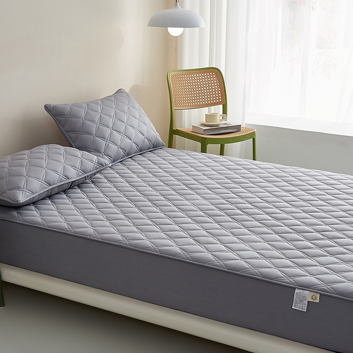 91家纺网 家纺一手货源 找家纺 红淳家纺 2025新款A类抗菌全棉夹棉轻奢款床笠单品床笠床笠单件 全棉轻奢-深灰