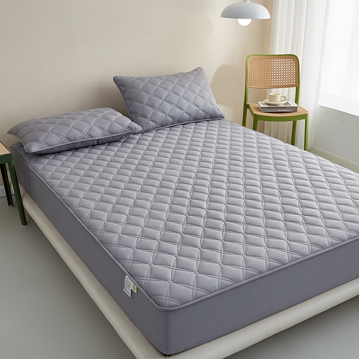 91家纺网 家纺一手货源 找家纺 红淳家纺 2025新款A类抗菌全棉夹棉轻奢款床笠单品床笠床笠单件 全棉轻奢-深灰