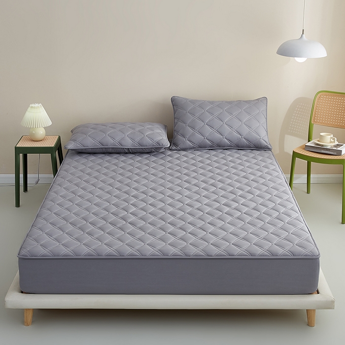 91家纺网 家纺一手货源 找家纺 红淳家纺 2025新款A类抗菌全棉夹棉轻奢款床笠单品床笠床笠单件 全棉轻奢-深灰