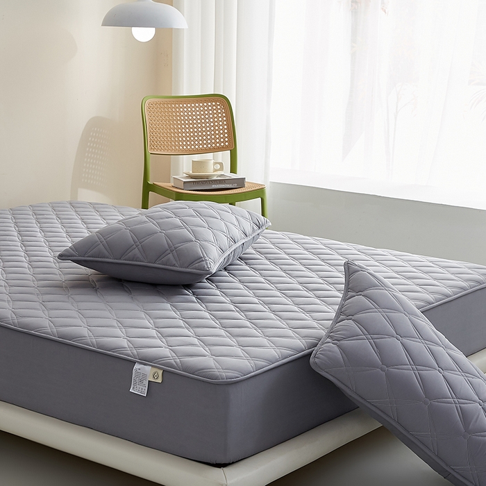 91家纺网 家纺一手货源 找家纺 红淳家纺 2025新款A类抗菌全棉夹棉轻奢款床笠单品床笠床笠单件 全棉轻奢-深灰