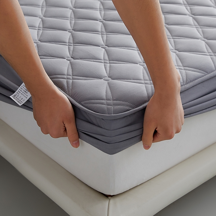 91家纺网 家纺一手货源 找家纺 红淳家纺 2025新款A类抗菌全棉夹棉轻奢款床笠单品床笠床笠单件 全棉轻奢-深灰