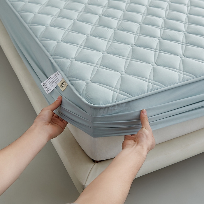 91家纺网 家纺一手货源 找家纺 红淳家纺 2025新款A类抗菌全棉夹棉轻奢款床笠单品床笠床笠单件 全棉轻奢-水绿