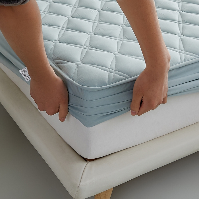 91家纺网 家纺一手货源 找家纺 红淳家纺 2025新款A类抗菌全棉夹棉轻奢款床笠单品床笠床笠单件 全棉轻奢-水绿