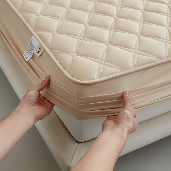 91家纺网 家纺一手货源 找家纺 红淳家纺 2025新款A类抗菌全棉夹棉轻奢款床笠单品床笠床笠单件 全棉轻奢-驼色