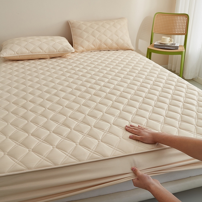 91家纺网 家纺一手货源 找家纺 红淳家纺 2025新款A类抗菌全棉夹棉轻奢款床笠单品床笠床笠单件 全棉轻奢-驼色