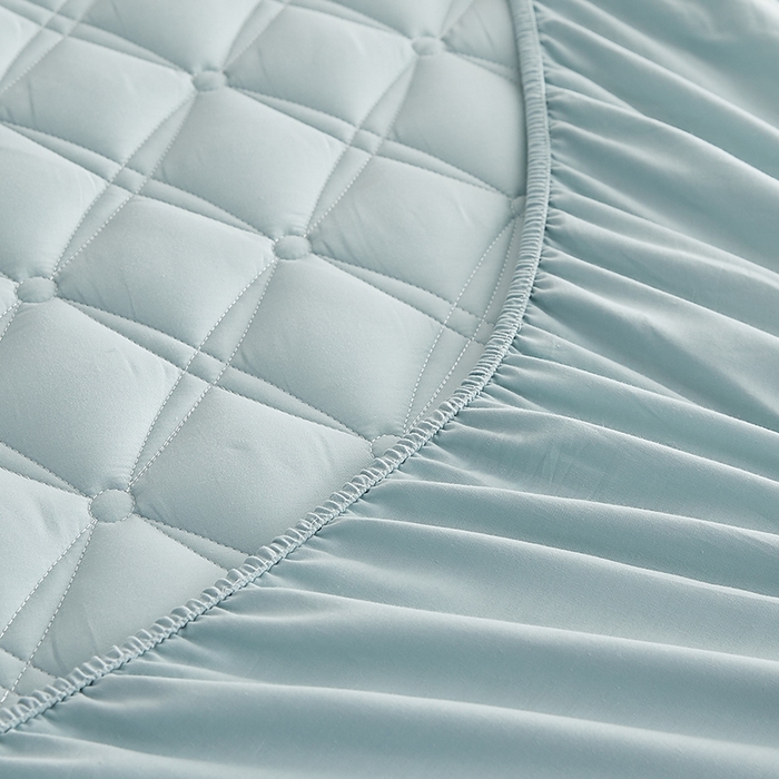 91家纺网 家纺一手货源 找家纺 红淳家纺 2025新款A类抗菌全棉夹棉轻奢款床笠单品床笠床笠单件 全棉轻奢-水绿