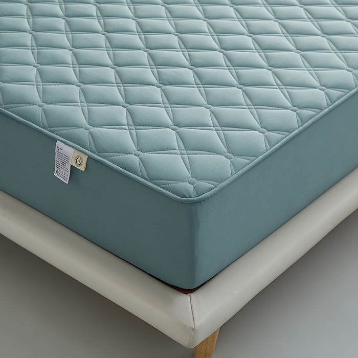 91家纺网 家纺一手货源 找家纺 红淳家纺 2025新款A类抗菌全棉夹棉轻奢款床笠单品床笠床笠单件 全棉轻奢-天青