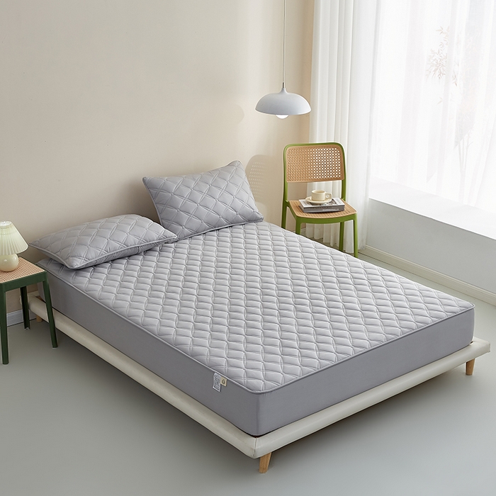 91家纺网 家纺一手货源 找家纺 红淳家纺 2025新款A类抗菌全棉夹棉轻奢款床笠单品床笠床笠单件 全棉轻奢-浅灰