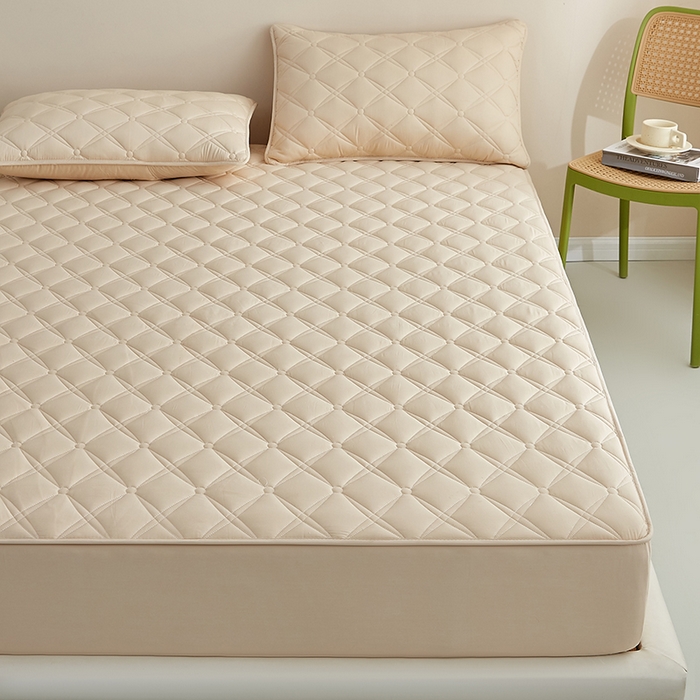 91家纺网 家纺一手货源 找家纺 红淳家纺 2025新款A类抗菌全棉夹棉轻奢款床笠单品床笠床笠单件 全棉轻奢-驼色