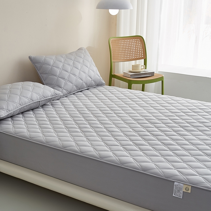 91家纺网 家纺一手货源 找家纺 红淳家纺 2025新款A类抗菌全棉夹棉轻奢款床笠单品床笠床笠单件 全棉轻奢-浅灰