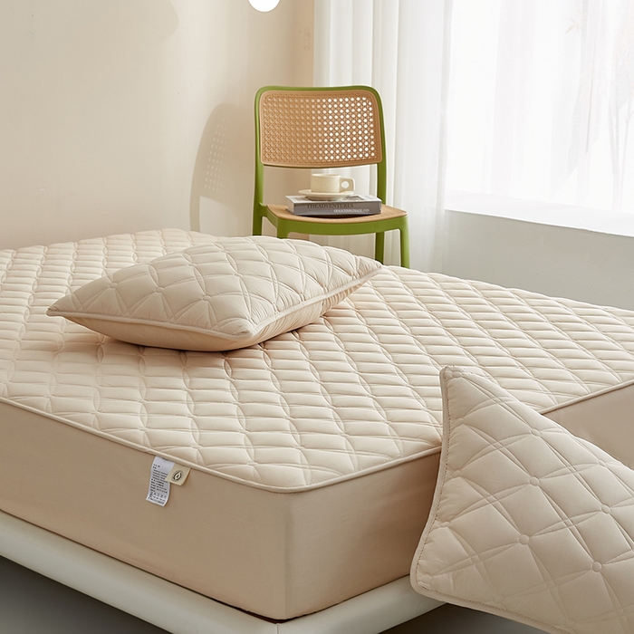 91家纺网 家纺一手货源 找家纺 红淳家纺 2025新款A类抗菌全棉夹棉轻奢款床笠单品床笠床笠单件 全棉轻奢-驼色