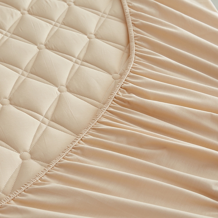 91家纺网 家纺一手货源 找家纺 红淳家纺 2025新款A类抗菌全棉夹棉轻奢款床笠单品床笠床笠单件 全棉轻奢-驼色