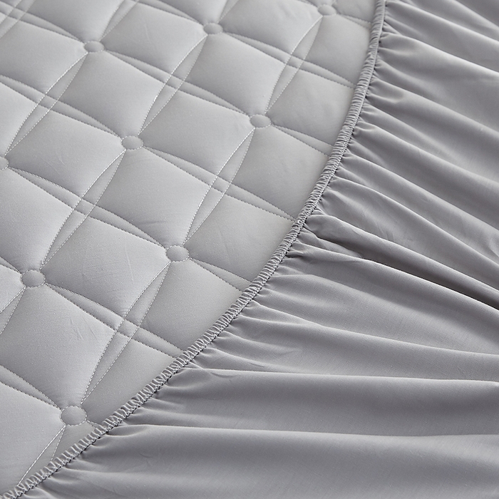 91家纺网 家纺一手货源 找家纺 红淳家纺 2025新款A类抗菌全棉夹棉轻奢款床笠单品床笠床笠单件 全棉轻奢-浅灰