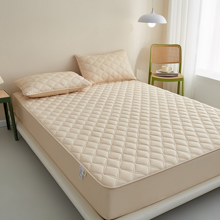 91家纺网 家纺一手货源 找家纺 红淳家纺 2025新款A类抗菌全棉夹棉轻奢款床笠单品床笠床笠单件 全棉轻奢-驼色