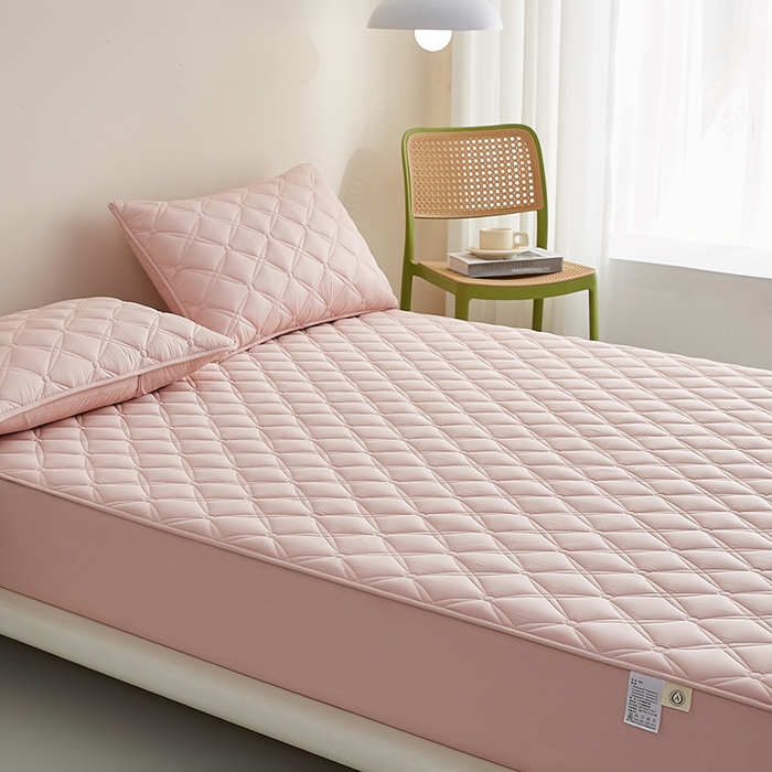 91家纺网 家纺一手货源 找家纺 红淳家纺 2025新款A类抗菌全棉夹棉轻奢款床笠单品床笠床笠单件 全棉轻奢-豆沙