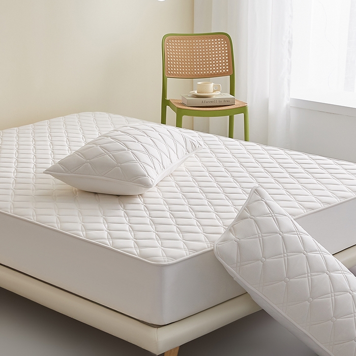 91家纺网 家纺一手货源 找家纺 红淳家纺 2025新款A类抗菌全棉夹棉轻奢款床笠单品床笠床笠单件 全棉轻奢-奶白