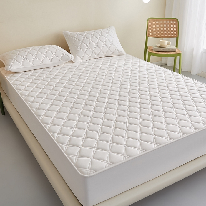 91家纺网 家纺一手货源 找家纺 红淳家纺 2025新款A类抗菌全棉夹棉轻奢款床笠单品床笠床笠单件 全棉轻奢-奶白