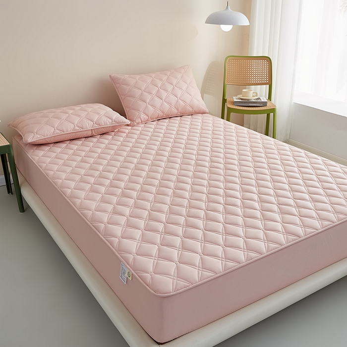 91家纺网 家纺一手货源 找家纺 红淳家纺 2025新款A类抗菌全棉夹棉轻奢款床笠单品床笠床笠单件 全棉轻奢-豆沙