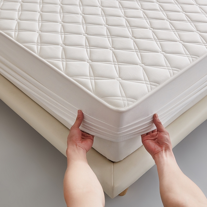 91家纺网 家纺一手货源 找家纺 红淳家纺 2025新款A类抗菌全棉夹棉轻奢款床笠单品床笠床笠单件 全棉轻奢-奶白