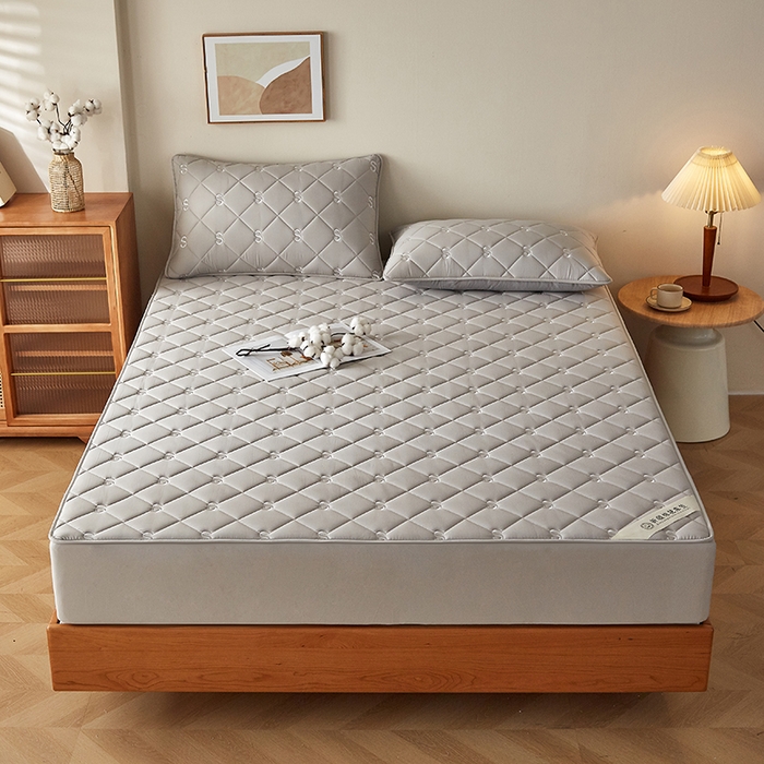 91家纺网 家纺一手货源 找家纺 红淳家纺 2025新款全棉纯棉新疆棉花S款床笠单品床笠床笠单件 棉花S款-浅灰