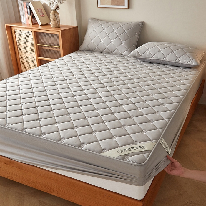 91家纺网 家纺一手货源 找家纺 红淳家纺 2025新款全棉纯棉新疆棉花S款床笠单品床笠床笠单件 棉花S款-浅灰