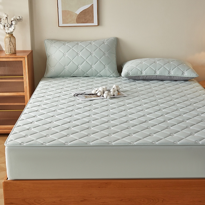 91家纺网 家纺一手货源 找家纺 红淳家纺 2025新款全棉纯棉新疆棉花S款床笠单品床笠床笠单件 棉花S款-水绿