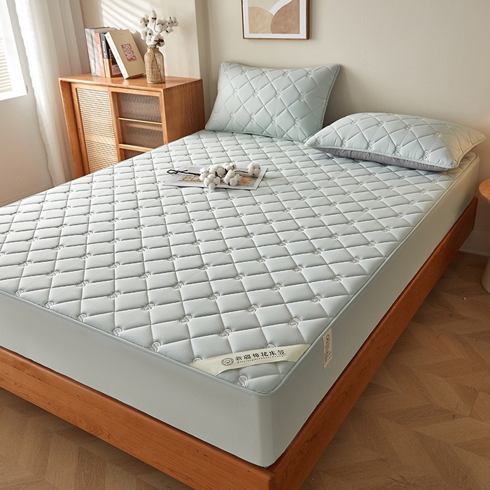 91家纺网 家纺一手货源 找家纺 红淳家纺 2025新款全棉纯棉新疆棉花S款床笠单品床笠床笠单件 棉花S款-水绿