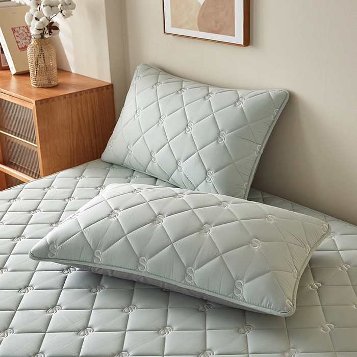 91家纺网 家纺一手货源 找家纺 红淳家纺 2025新款全棉纯棉新疆棉花S款床笠单品床笠床笠单件 棉花S款-水绿