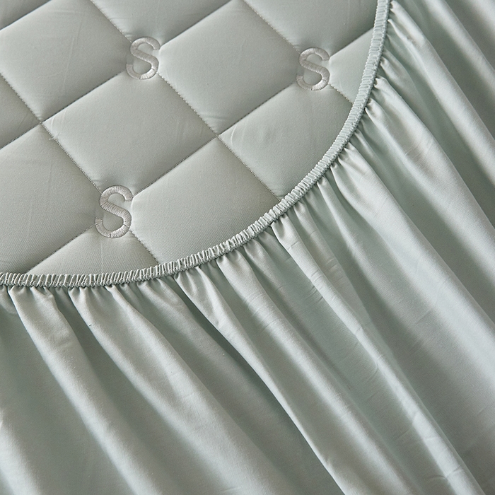 91家纺网 家纺一手货源 找家纺 红淳家纺 2025新款全棉纯棉新疆棉花S款床笠单品床笠床笠单件 棉花S款-水绿