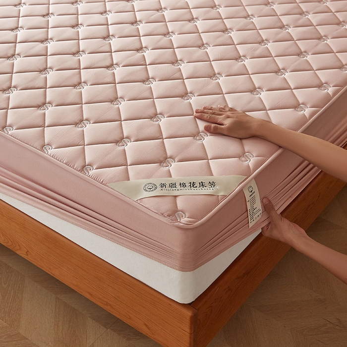 91家纺网 家纺一手货源 找家纺 红淳家纺 2025新款全棉纯棉新疆棉花S款床笠单品床笠床笠单件 棉花S款-嫩粉