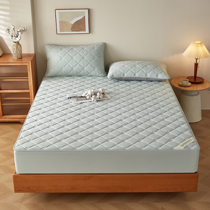 91家纺网 家纺一手货源 找家纺 红淳家纺 2025新款全棉纯棉新疆棉花S款床笠单品床笠床笠单件 棉花S款-水绿