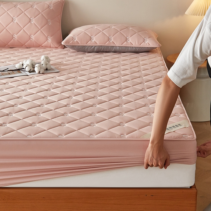 91家纺网 家纺一手货源 找家纺 红淳家纺 2025新款全棉纯棉新疆棉花S款床笠单品床笠床笠单件 棉花S款-嫩粉