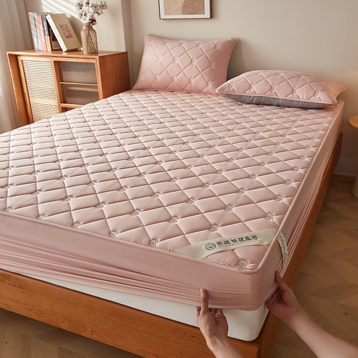 91家纺网 家纺一手货源 找家纺 红淳家纺 2025新款全棉纯棉新疆棉花S款床笠单品床笠床笠单件 棉花S款-嫩粉